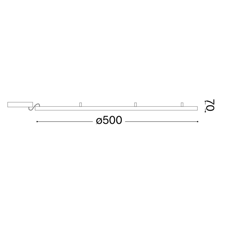 Ideal Lux - LED lubinis šviestuvas ORACLE SLIM LED/32W/230V 3000K diametras 50 cm juoda