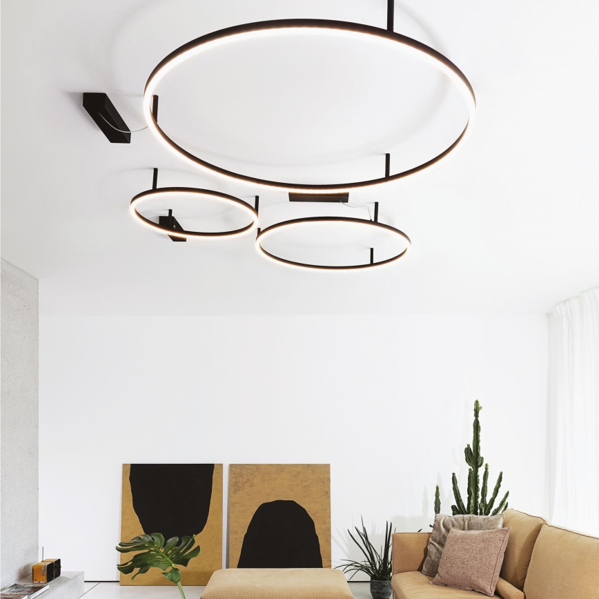 Ideal Lux - LED lubinis šviestuvas ORACLE SLIM LED/37W/230V 2700K diametras 70 cm juoda