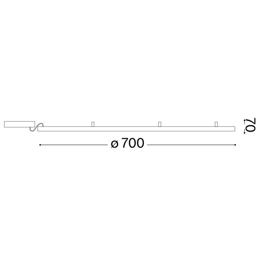Ideal Lux - LED lubinis šviestuvas ORACLE SLIM LED/37W/230V 2700K diametras 70 cm juoda