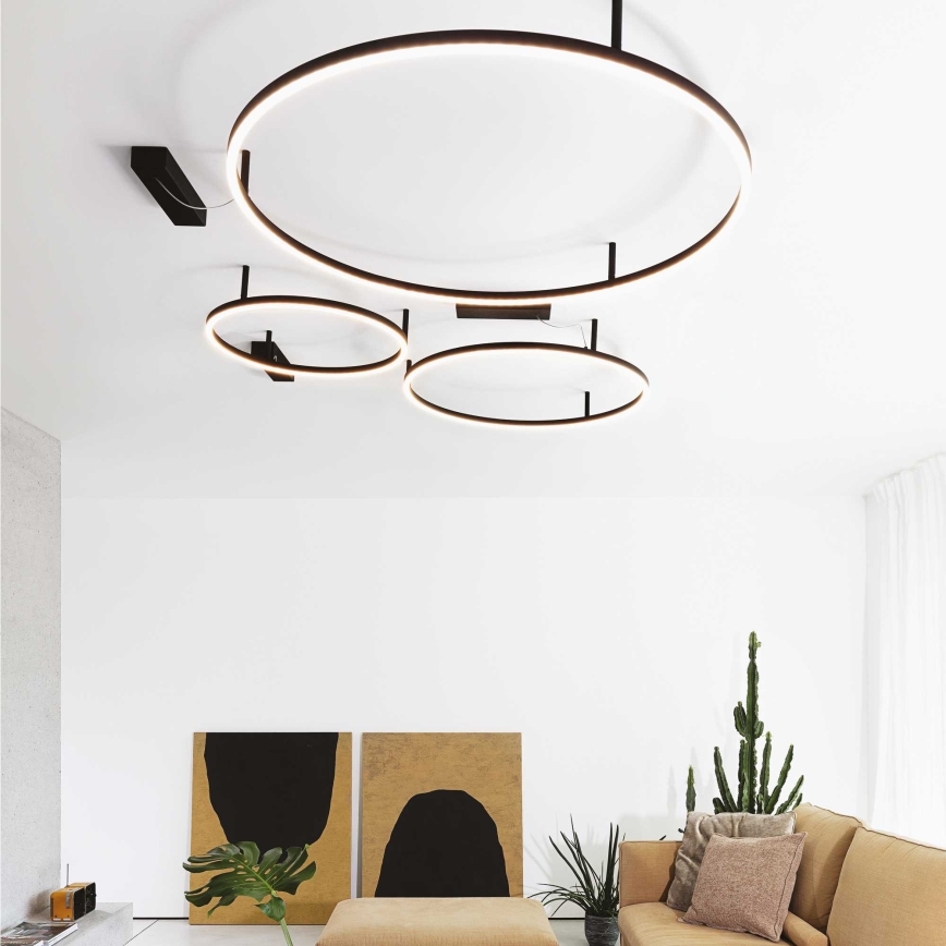 Ideal Lux - LED lubinis šviestuvas ORACLE SLIM LED/55W/230V 3000K diametras 90 cm juoda