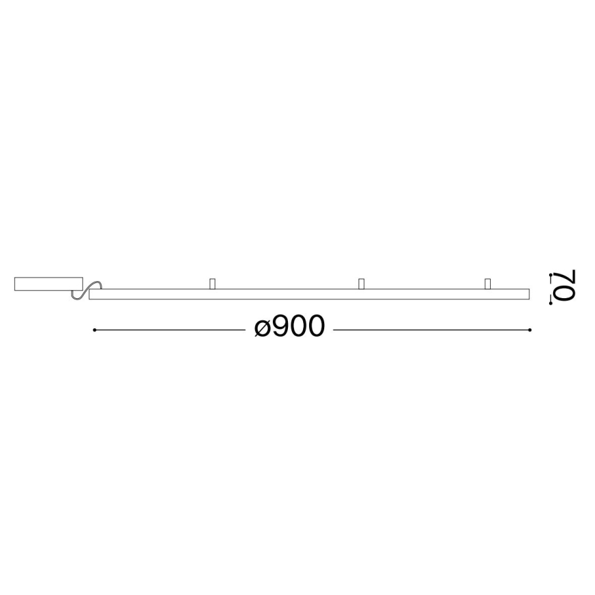 Ideal Lux - LED lubinis šviestuvas ORACLE SLIM LED/55W/230V 3000K diametras 90 cm juoda