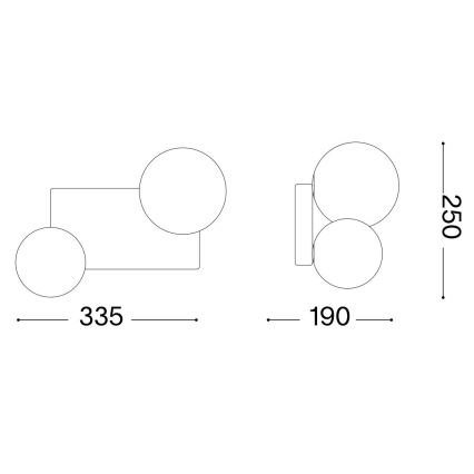 Ideal Lux - LED lubinis šviestuvas PENTA 2xG9/3W/230V auksas