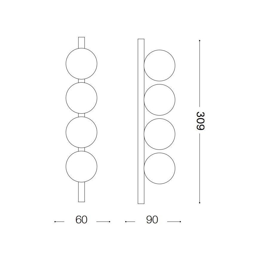 Ideal Lux - LED lubinis šviestuvas PING PONG 4xLED/3W/230V CRI 90 žalvaris