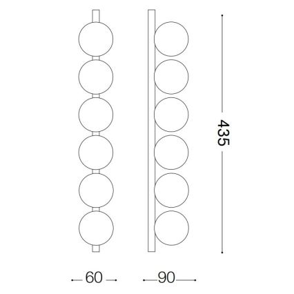 Ideal Lux - LED lubinis šviestuvas PING PONG 6xLED/3W/230V CRI 90 žalvaris