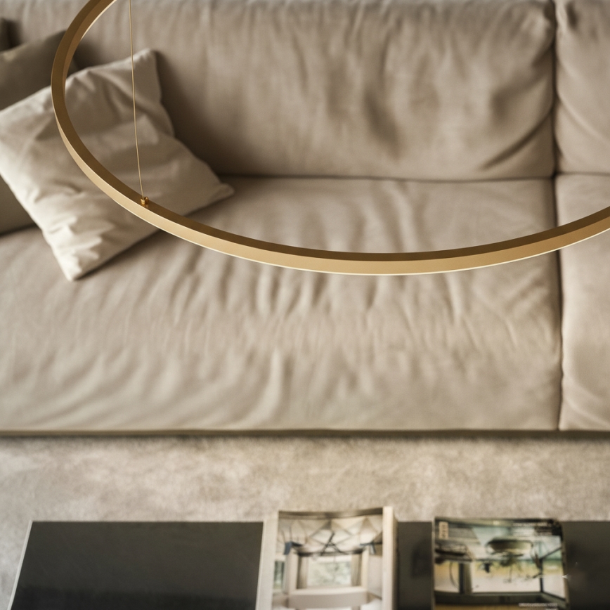 Ideal Lux - LED liustras ant laido ORACLE SLIM LED/37W/230V 3000K CRI 90, skersmuo 70 cm, auksinis