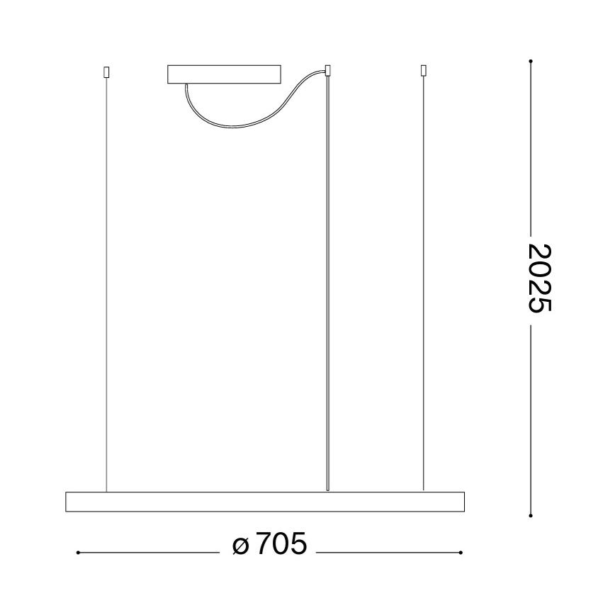 Ideal Lux - LED liustras ant laido ORACLE SLIM LED/37W/230V 3000K CRI 90, skersmuo 70 cm, auksinis