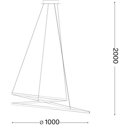 Ideal Lux - LED pakabinama liustra ant laido OZ LED/75W/230V Ø 100 cm CRI 90 auksinė