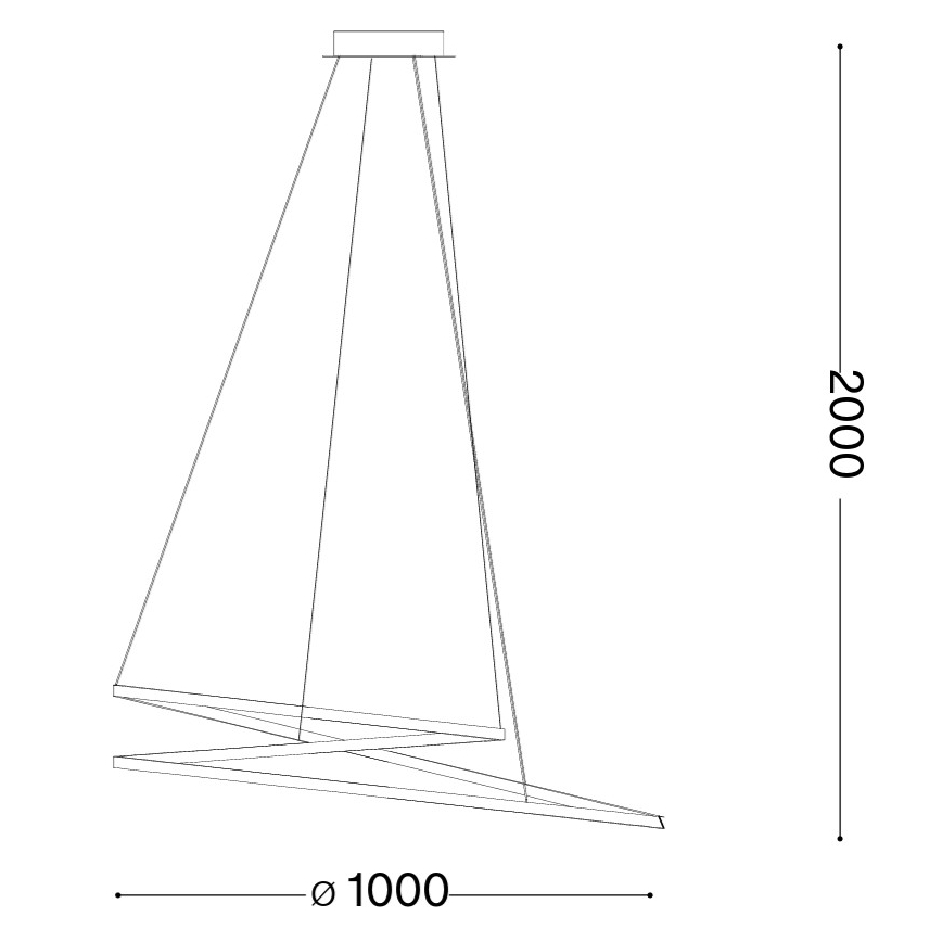 Ideal Lux - LED pakabinama liustra ant laido OZ LED/75W/230V Ø 100 cm CRI 90 auksinė