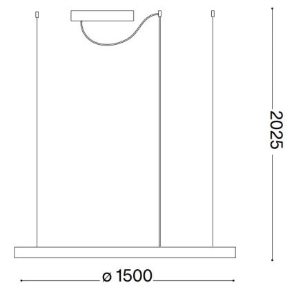 Ideal Lux - LED pakabinamas šviestuvas ant laido ORACLE SLIM LED/83W/230V 2700K CRI 90, skersmuo 150 cm, juodas
