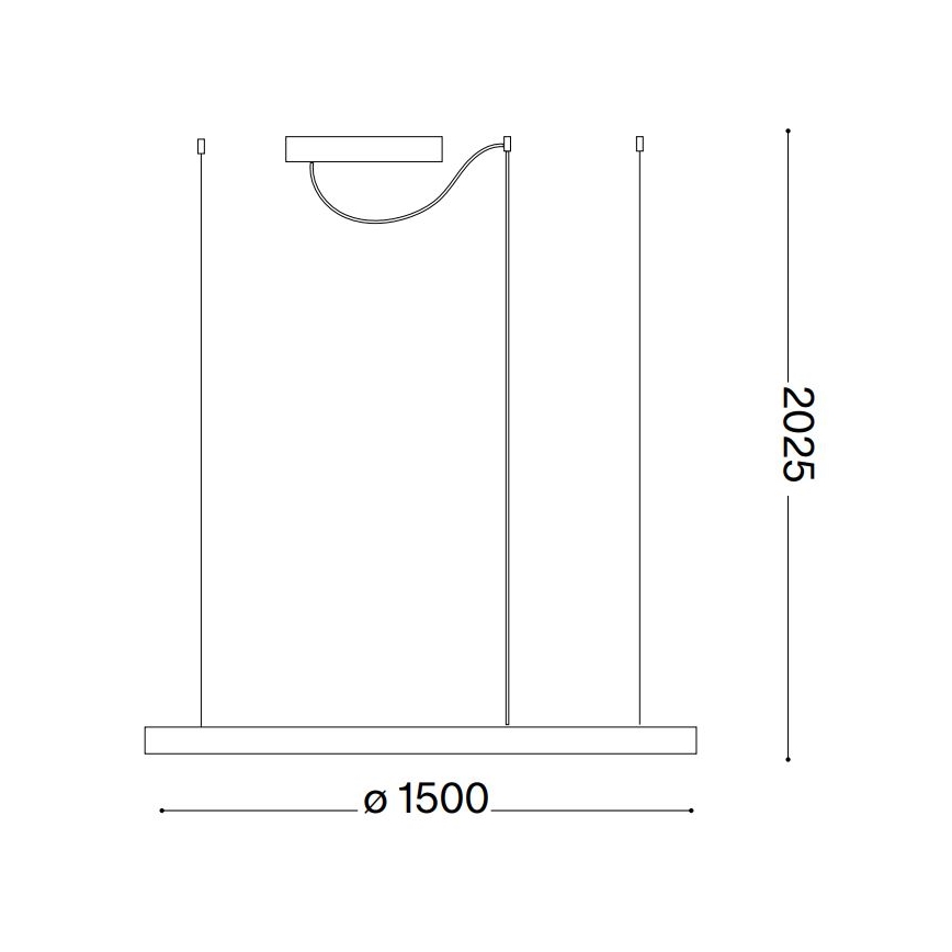 Ideal Lux - LED pakabinamas šviestuvas ant laido ORACLE SLIM LED/83W/230V 2700K CRI 90, skersmuo 150 cm, juodas