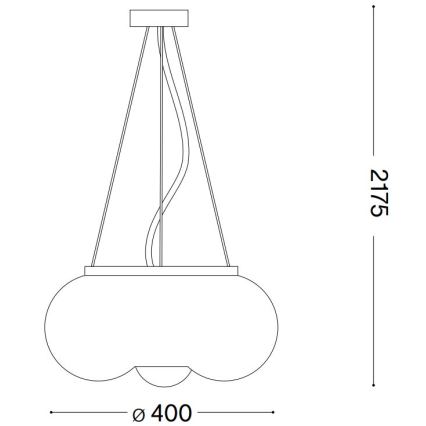 Ideal Lux - LED Pakabinamas sietynas ARIZONA 3xGX53/9W/230V diametras 40 cm balta
