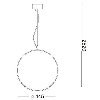 Ideal Lux - LED Pakabinamas sietynas CIRCUS LED/29W/230V diametras 44 cm CRI 90 juoda