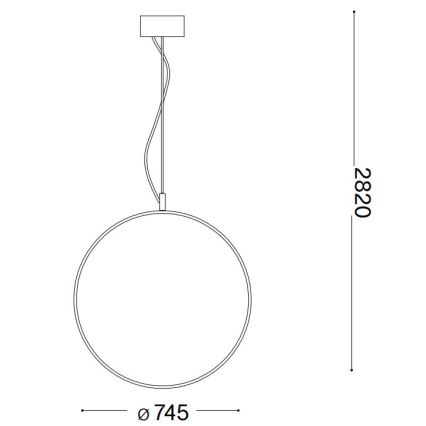 Ideal Lux - LED Pakabinamas sietynas CIRCUS LED/36W/230V diametras 74,5 cm CRI 90 juoda