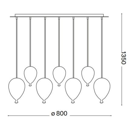 Ideal Lux - LED Pakabinamas sietynas CLOWN 7xG9/3W/230V 80 cm spalvingas