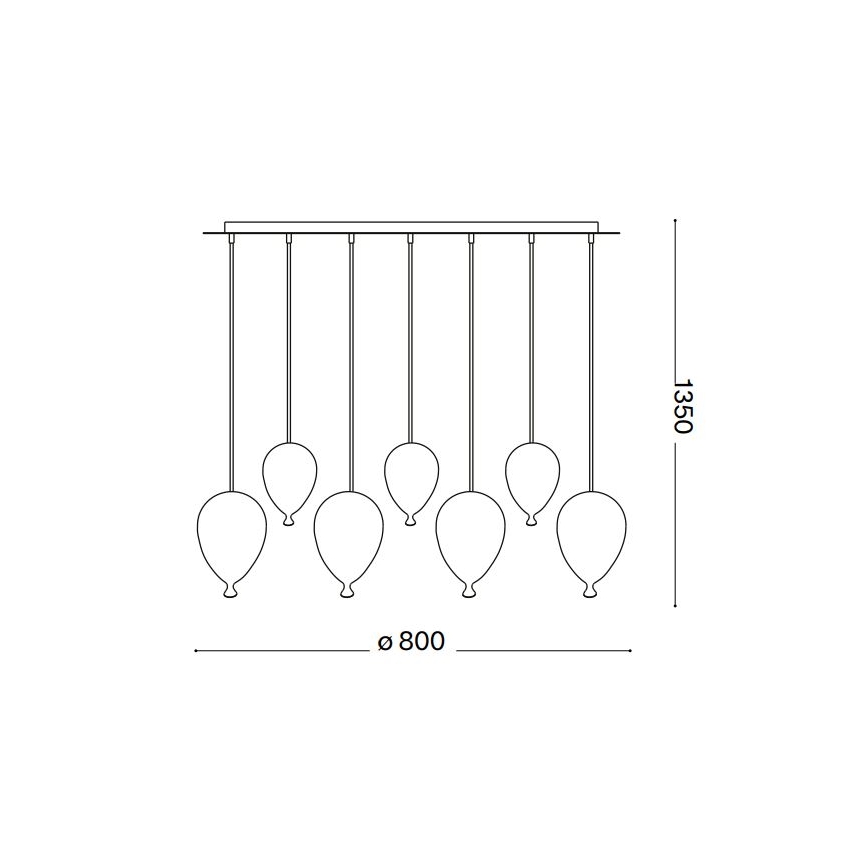 Ideal Lux - LED Pakabinamas sietynas CLOWN 7xG9/3W/230V 80 cm spalvingas