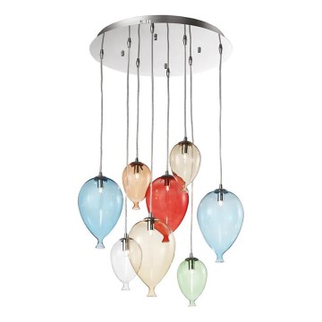 Ideal Lux - LED Pakabinamas sietynas CLOWN 8xG9/3W/230V diametras 50 cm spalvingas
