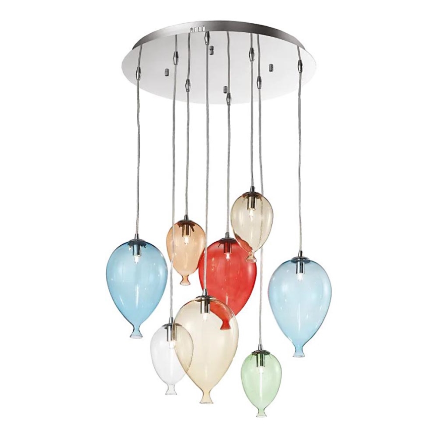 Ideal Lux - LED Pakabinamas sietynas CLOWN 8xG9/3W/230V diametras 50 cm spalvingas