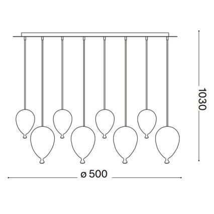 Ideal Lux - LED Pakabinamas sietynas CLOWN 8xG9/3W/230V diametras 50 cm spalvingas