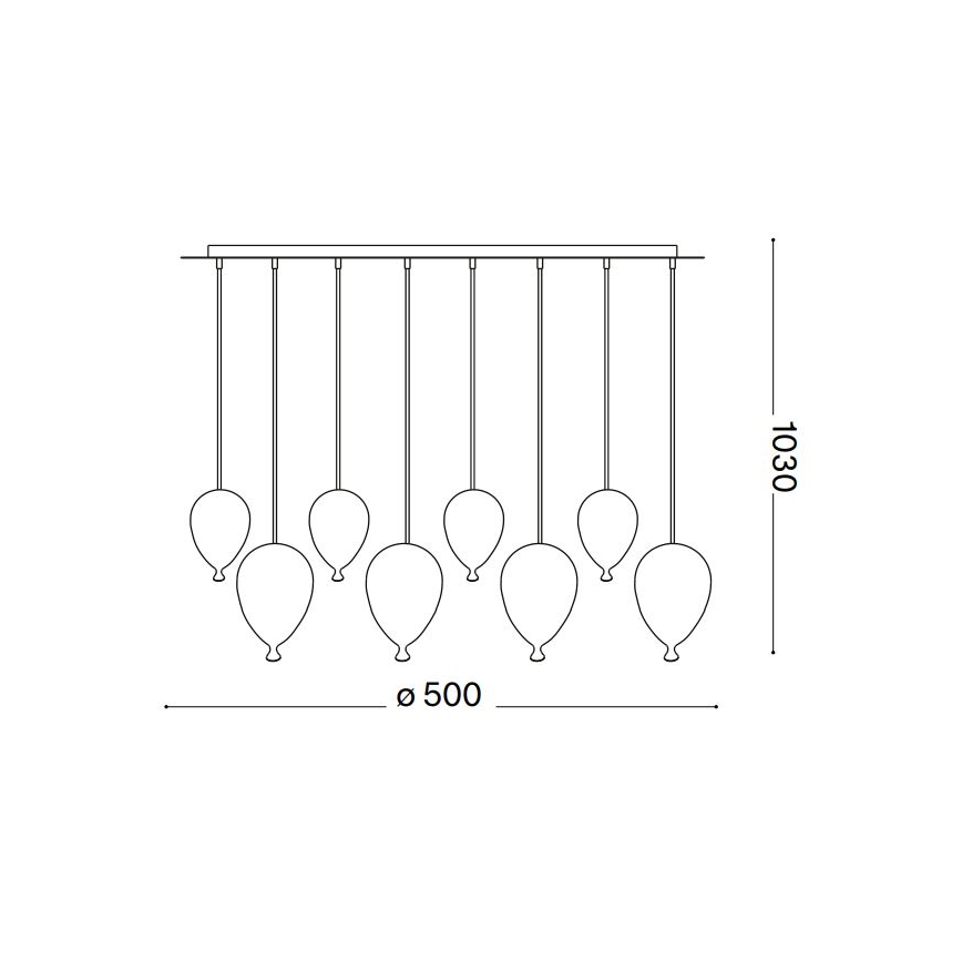 Ideal Lux - LED Pakabinamas sietynas CLOWN 8xG9/3W/230V diametras 50 cm spalvingas