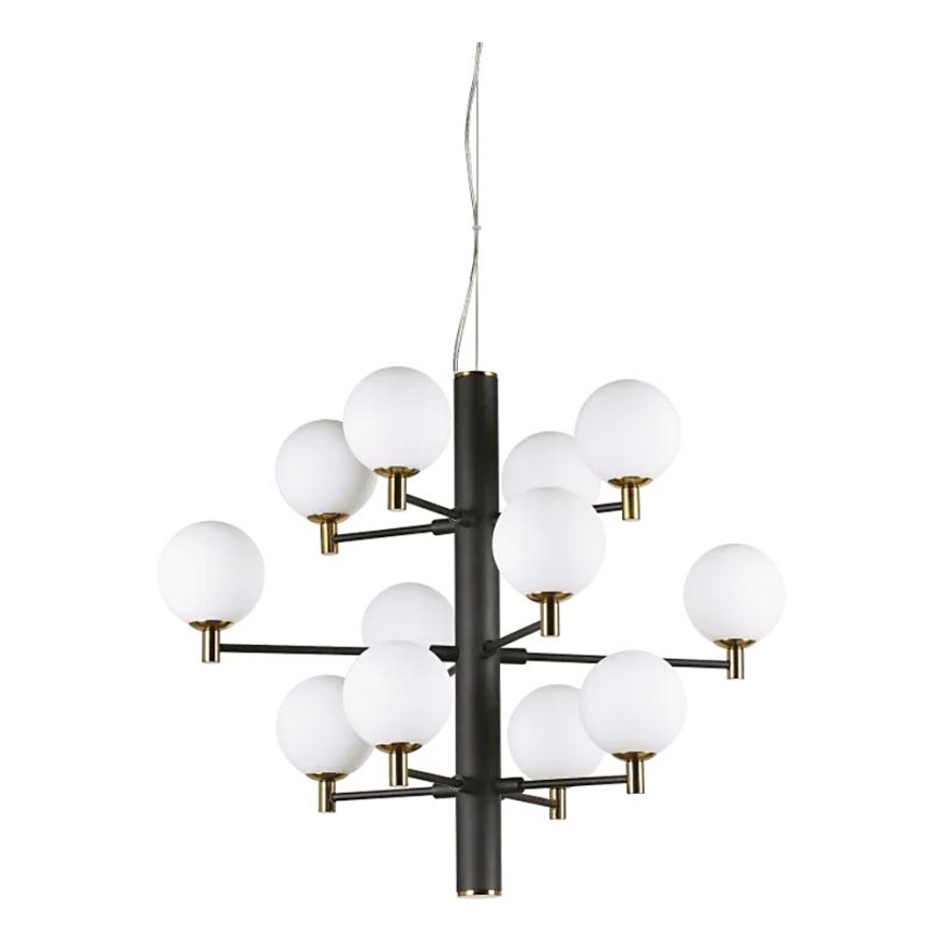 Ideal Lux - LED Pakabinamas sietynas COPERNICO 12xG9/3W/230V diametras 71 cm juoda