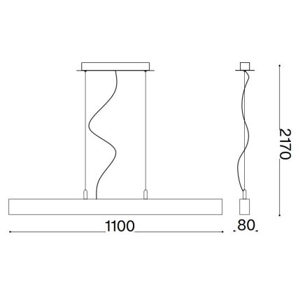 Ideal Lux - LED Pakabinamas sietynas CRAFT LED/32W/230V CRI 90 bukas