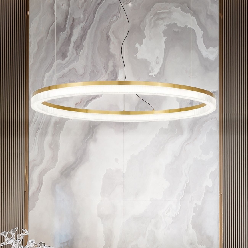 Ideal Lux - LED Pakabinamas sietynas CROWN LED/42W/230V 3000K diametras 80 cm CRI 90 žalvaris