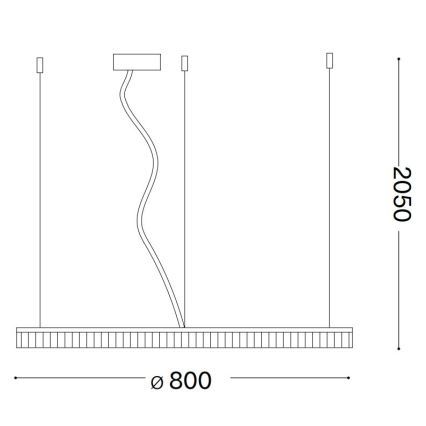 Ideal Lux - LED Pakabinamas sietynas CROWN LED/42W/230V 3000K diametras 80 cm CRI 90 žalvaris