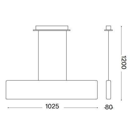 Ideal Lux - LED Pakabinamas sietynas DESK LED/32W/230V 102,5 cm CRI 90 balta