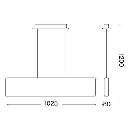 Ideal Lux - LED Pakabinamas sietynas DESK LED/32W/230V 102,5 cm CRI 90 juoda