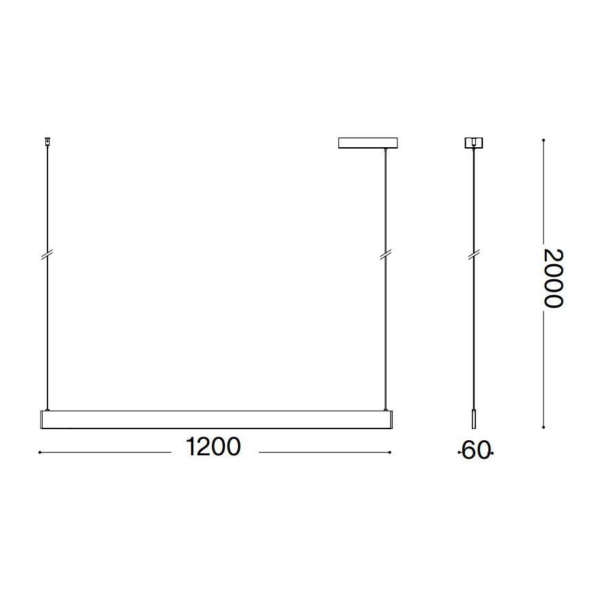 Ideal Lux - LED Pakabinamas sietynas DESK LED/36W/230V 120 cm CRI 90 balta