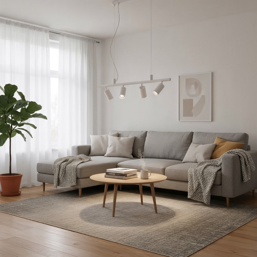 Ideal Lux - LED Pakabinamas sietynas DYNAMITE 4xGU10/7W/230V CRI 90 balta