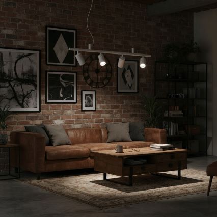 Ideal Lux - LED Pakabinamas sietynas DYNAMITE 4xGU10/7W/230V CRI 90 balta