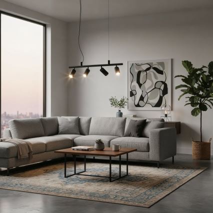 Ideal Lux - LED Pakabinamas sietynas DYNAMITE 4xGU10/7W/230V CRI 90 juoda