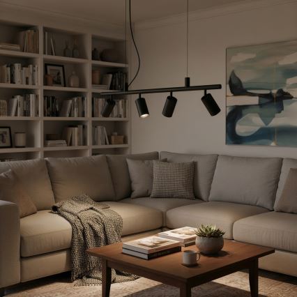 Ideal Lux - LED Pakabinamas sietynas DYNAMITE 4xGU10/7W/230V CRI 90 juoda