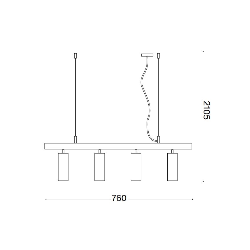 Ideal Lux - LED Pakabinamas sietynas DYNAMITE 4xGU10/7W/230V CRI 90 juoda/žalvaris
