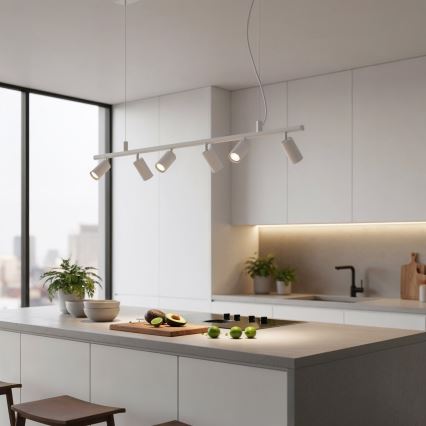 Ideal Lux - LED Pakabinamas sietynas DYNAMITE 6xGU10/7W/230V CRI 90 balta