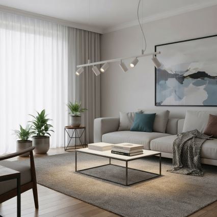 Ideal Lux - LED Pakabinamas sietynas DYNAMITE 6xGU10/7W/230V CRI 90 balta