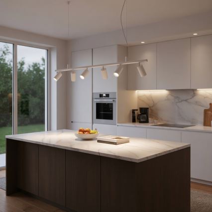 Ideal Lux - LED Pakabinamas sietynas DYNAMITE 6xGU10/7W/230V CRI 90 balta