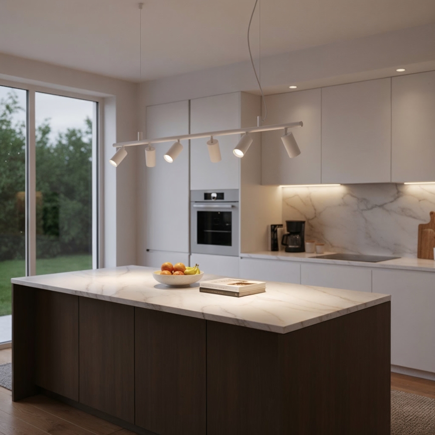 Ideal Lux - LED Pakabinamas sietynas DYNAMITE 6xGU10/7W/230V CRI 90 balta