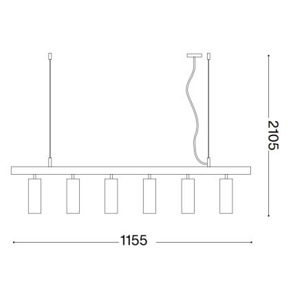 Ideal Lux - LED Pakabinamas sietynas DYNAMITE 6xGU10/7W/230V CRI 90 balta