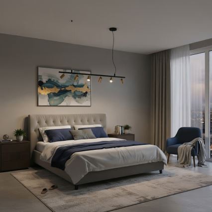 Ideal Lux - LED Pakabinamas sietynas DYNAMITE 6xGU10/7W/230V CRI 90 juoda/žalvaris