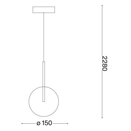 Ideal Lux - LED Pakabinamas sietynas EQUINOXE 1xG4/2W/230V diametras 15 cm žalvaris/permatoma