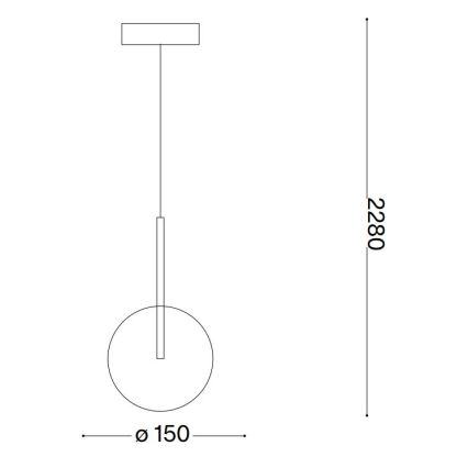 Ideal Lux - LED Pakabinamas sietynas EQUINOXE 1xG4/2W/230V diametras 15 cm žalvaris/permatoma