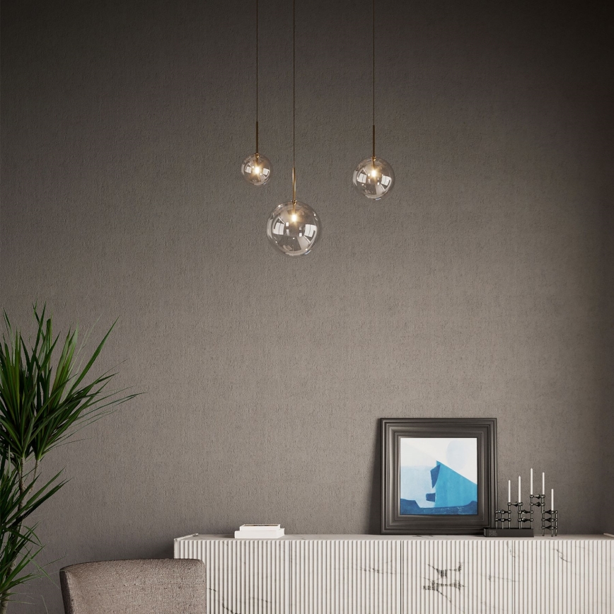 Ideal Lux - LED Pakabinamas sietynas EQUINOXE 1xG4/2W/230V diametras 20 cm žalvaris/dūminis