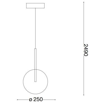 Ideal Lux - LED Pakabinamas sietynas EQUINOXE 1xG4/2W/230V diametras 25 cm žalvaris/dūminis