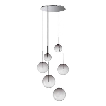 Ideal Lux - LED Pakabinamas sietynas EQUINOXE 6xG4/2W/230V diametras 65 cm blizgus chromas/dūminis