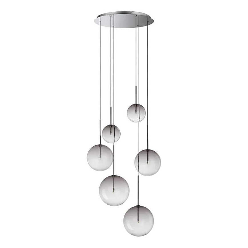 Ideal Lux - LED Pakabinamas sietynas EQUINOXE 6xG4/2W/230V diametras 65 cm blizgus chromas/dūminis
