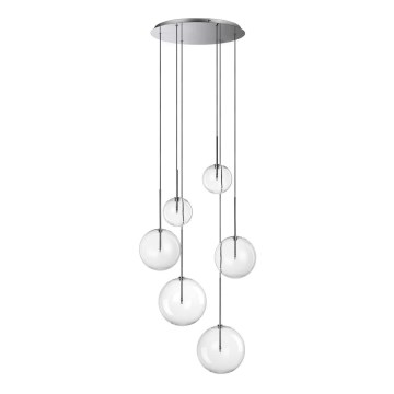 Ideal Lux - LED Pakabinamas sietynas EQUINOXE 6xG4/2W/230V diametras 65 cm blizgus chromas/permatoma