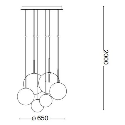 Ideal Lux - LED Pakabinamas sietynas EQUINOXE 6xG4/2W/230V diametras 65 cm blizgus chromas/dūminis
