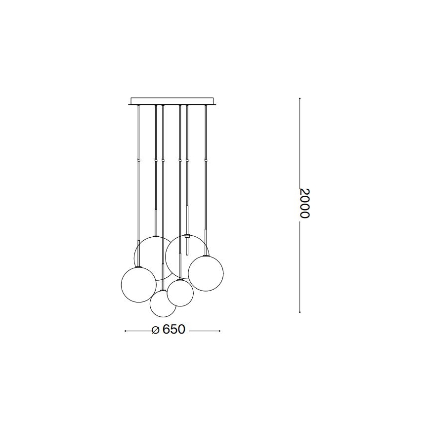 Ideal Lux - LED Pakabinamas sietynas EQUINOXE 6xG4/2W/230V diametras 65 cm blizgus chromas/dūminis